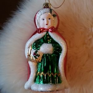 Santas Best Mrs. Claus Glass Ornament